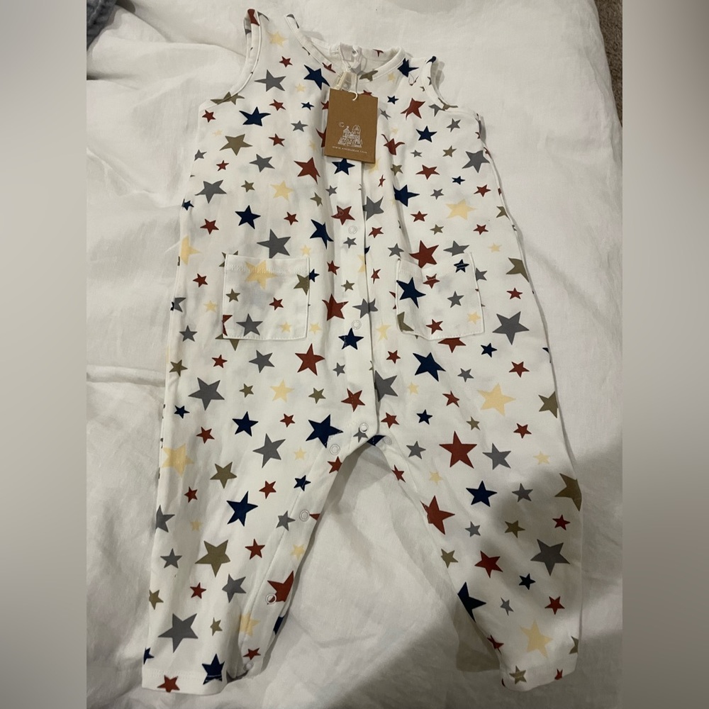 Angel Dear Patriotic Sleeveless Snap Romper 12-18 Months NWT